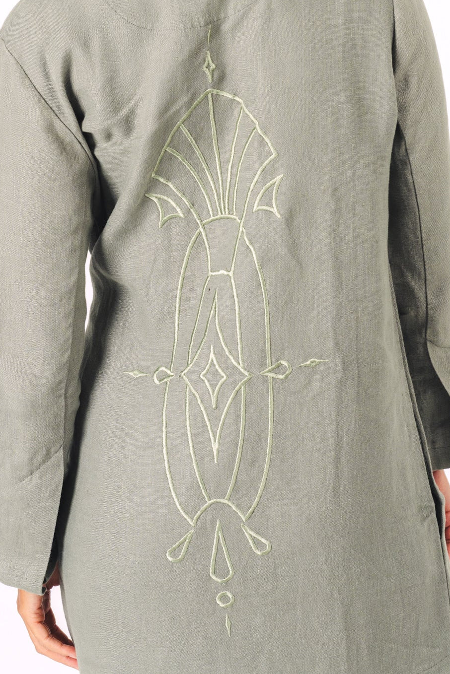 Gives Me Hope Embroidered Linen Coat Dress