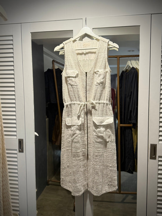 Coolest Chick On The Plane Tweed Cargo Zip Dress