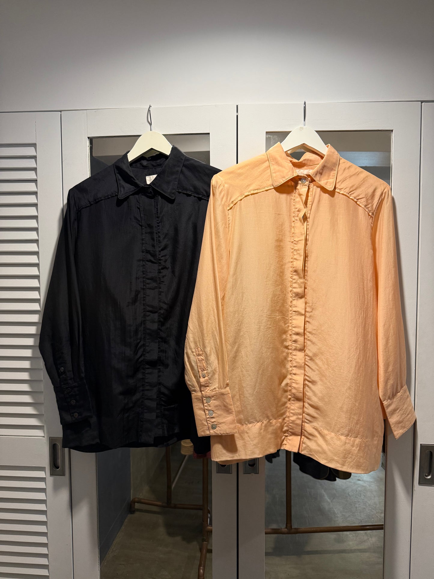Crepe Silk Buttondown Polo