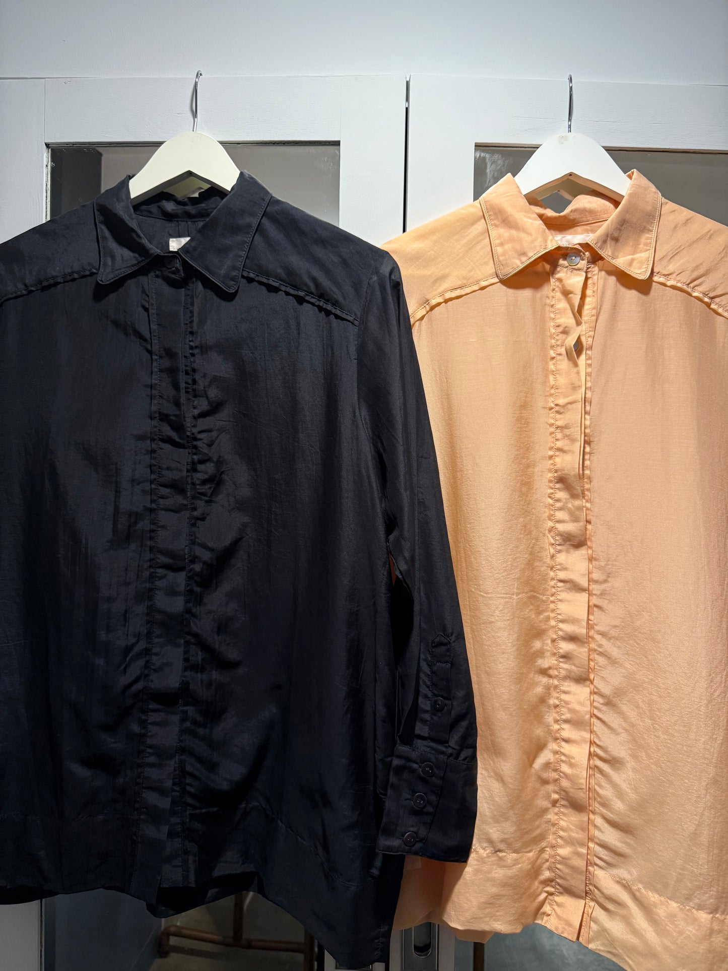 Crepe Silk Buttondown Polo