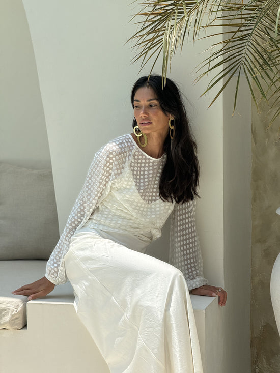 The Hollywood pure silk dotted blouse