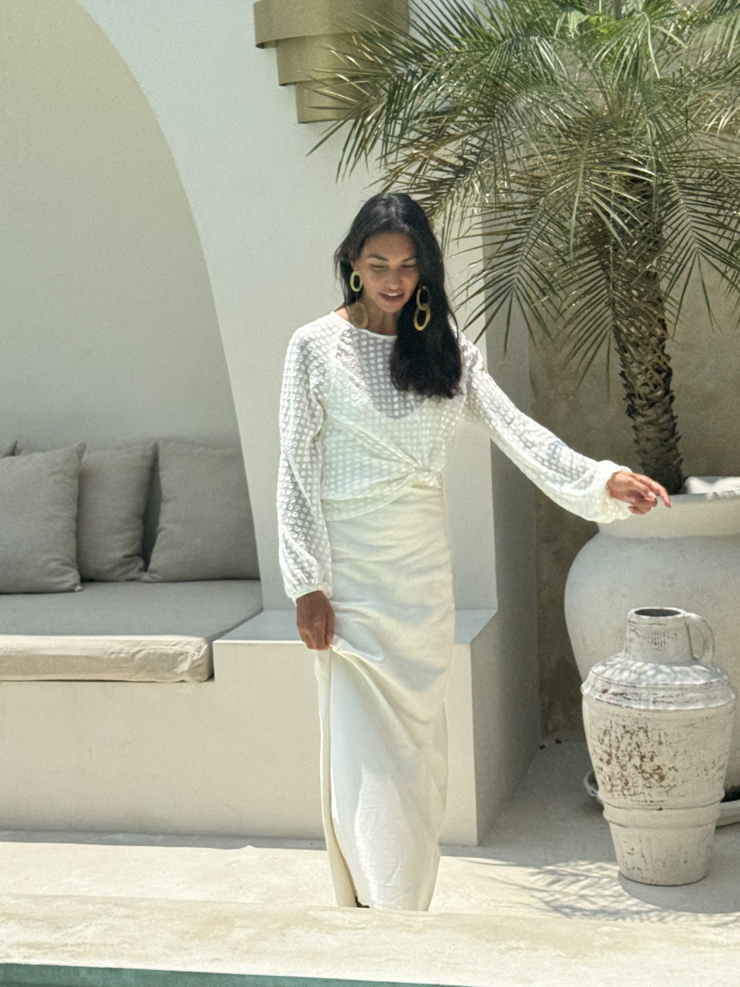 The Hollywood pure silk dotted blouse