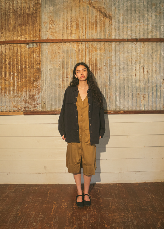 Coolest Chick On The Plane Cargo Silk Dress