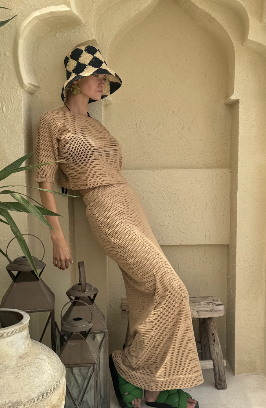 On Vacay Net Maxi Skirt