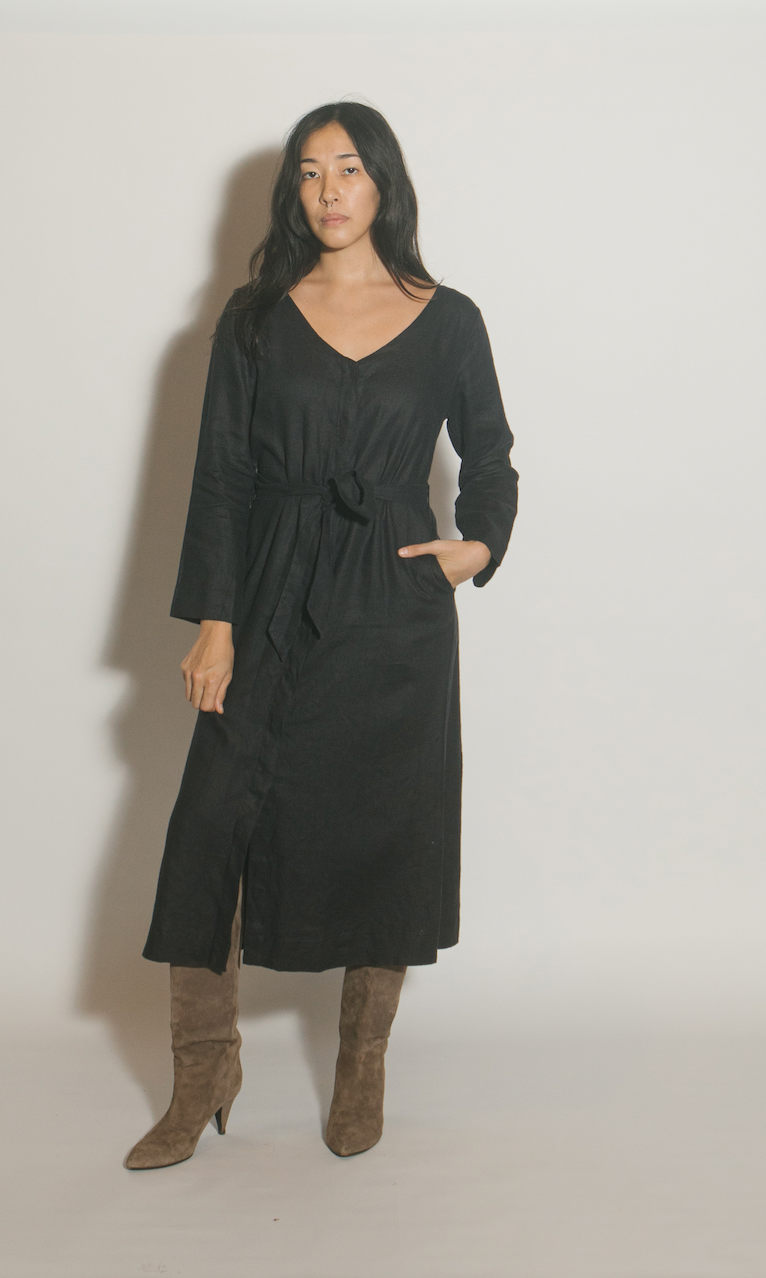 In Love All Over Again Linen Shirtdress
