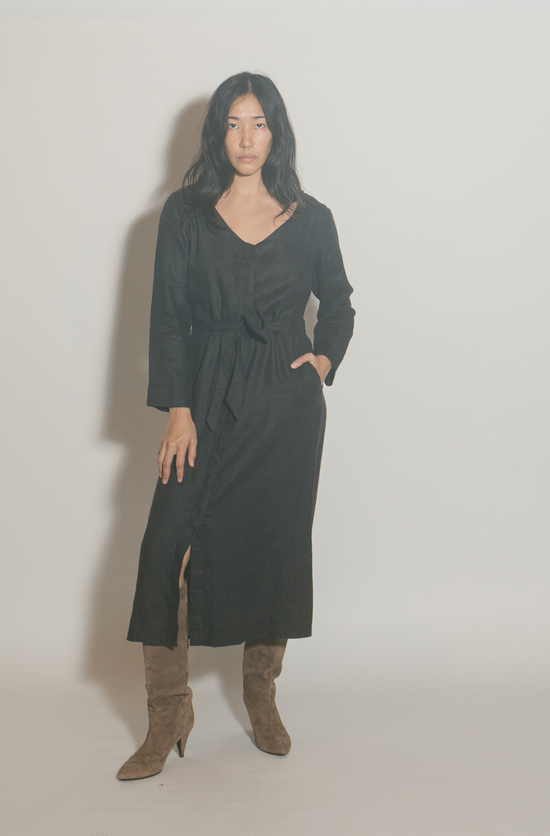 In Love All Over Again Linen Shirtdress