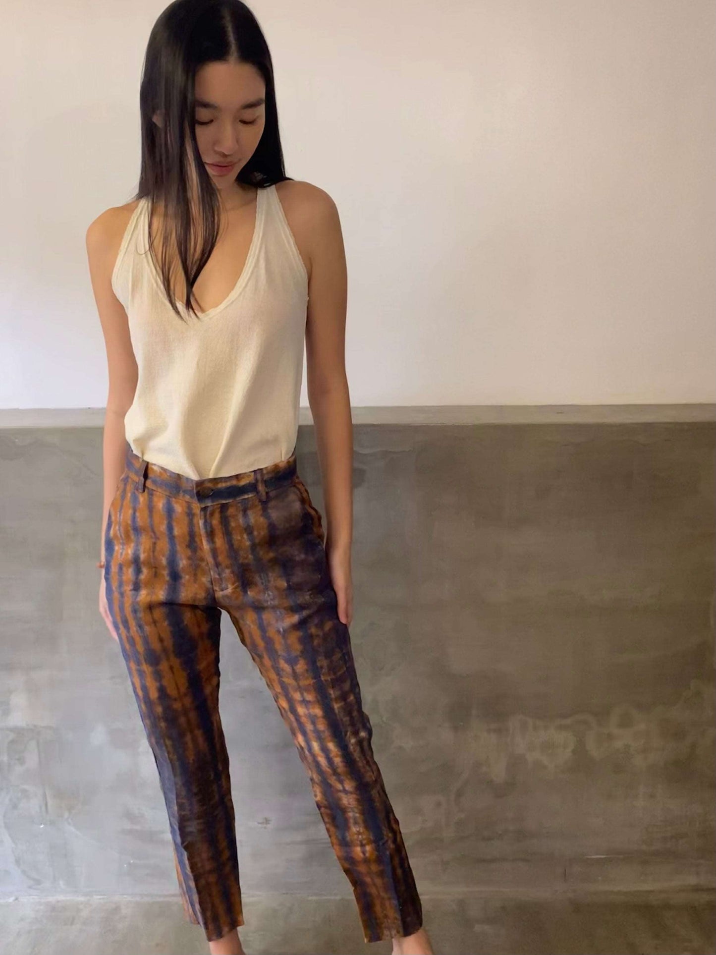 High-waist Linen Jeans