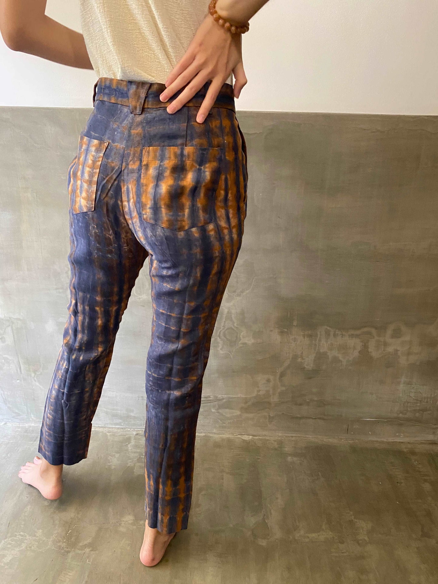 High-waist Linen Jeans